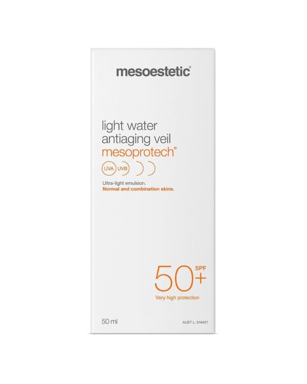 Mesoestetic Light Water Anti-Aging Veil SPF 50+ on Coco Ruby Skin